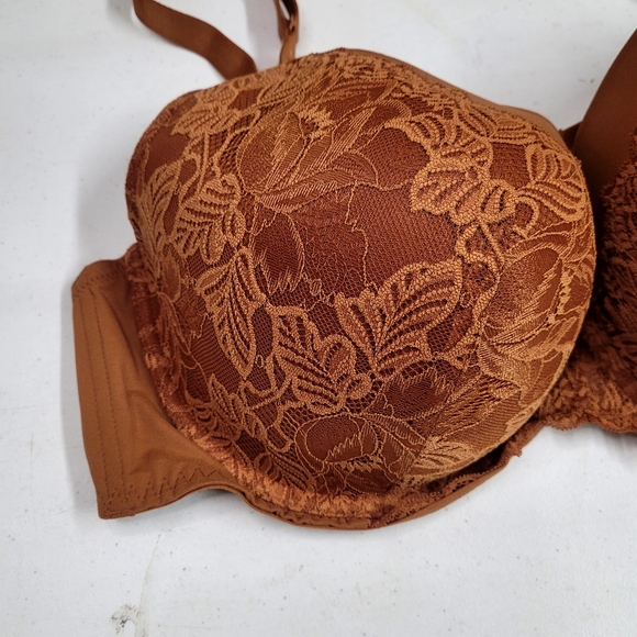 NEW! Women's Lightly Lined Balconette Stretch Bra, Brown Lace - Auden - Picture 4 of 11